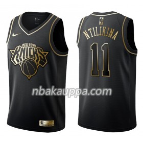 New York Knicks Frank Ntilikina 11 Nike Musta Golden Edition Pelipaidat Swingman - Miesten